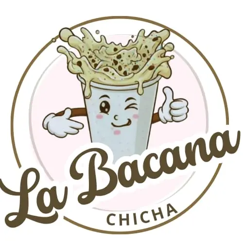 Logo de La Bacana Chicha - Vaso animado guiñando el ojo